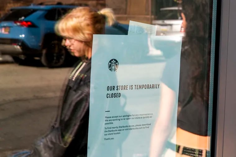 The Starbucks at 39th and Walnut Streets was temporarily closed Thursday after baristas walked out of work and picketed outside the store. That location was not unionized as of last week but has now filed a petition with the National Labor Relations Board seeking to join Workers United.