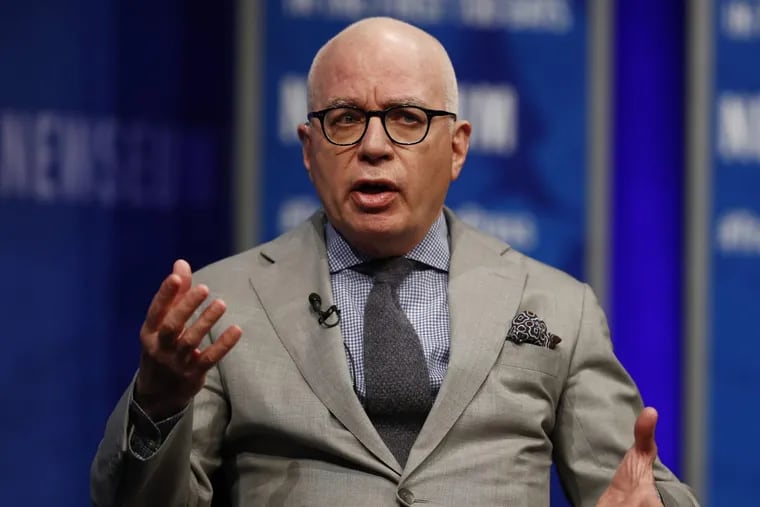 In this April 12, 2017, file photo, Michael Wolff of The Hollywood Reporter speaks at the Newseum in Washington.