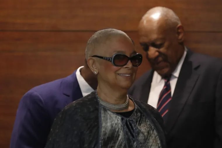 Camille Cosby, at left, and her husband Bill Cosby arrive at the Montgomery County Courthouse in Norristown, PA on June 12, 2017. Cosby is on trial for sexual assault.
