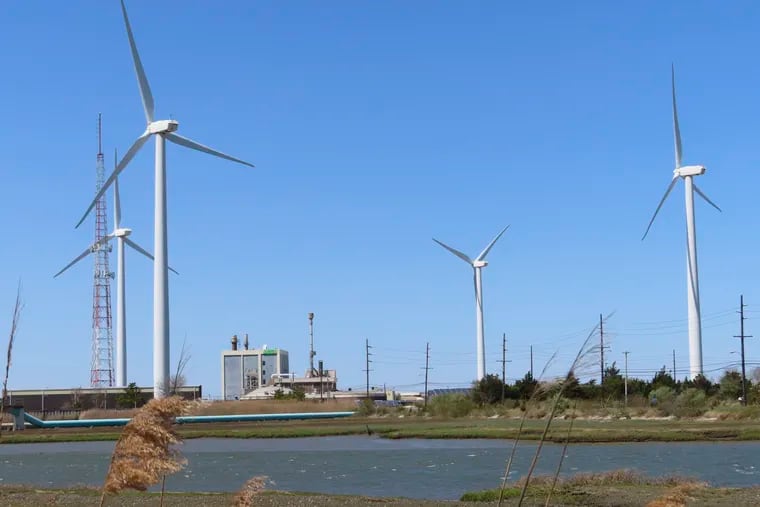 Land-based wind turbines in Atlantic City. Danish company Orsted has canceled plans for an offshore wind farm that would have powered about a million homes. Atlantic City was counting on jobs that the project would have created.