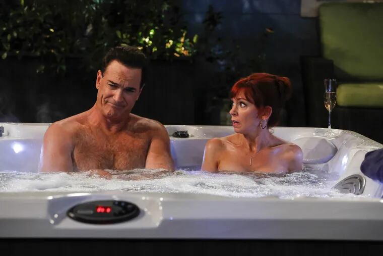 Patrick Warburton as Mike, Carrie Preston as Martina in NBC's 'Crowded'