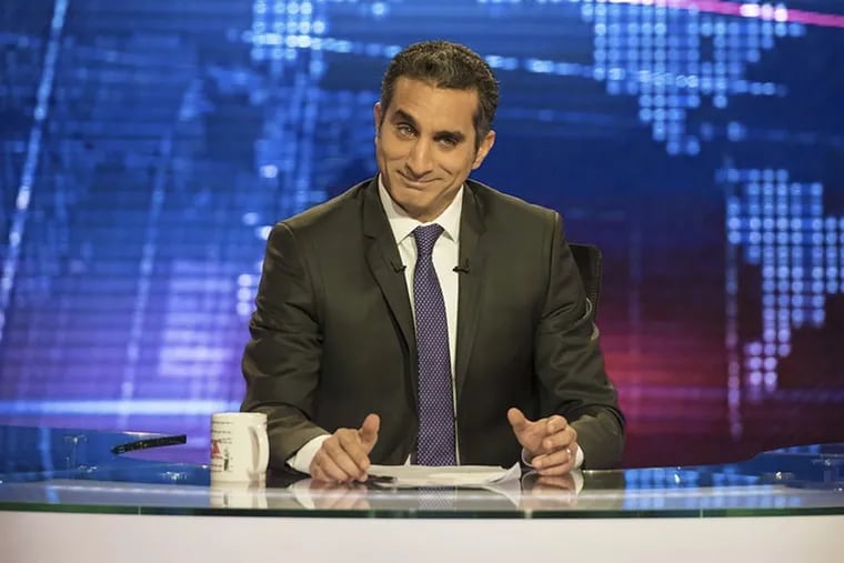 Egyptian comedian Bassem Youssef will perform his one-man show, 'The Joke is Mightier than the Sword,' on Wednesday as part of the Kimmel Center's Philadelphia International Festival of the Arts. 
