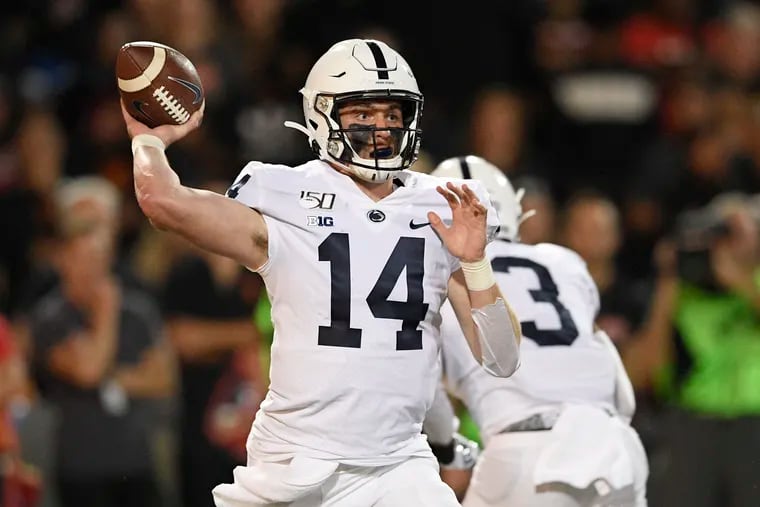 Penn State quarterback Sean Clifford passes during the first half against Maryland.