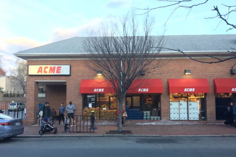 The Acme supermarket on Fifth Street, near Delancey, in Society Hill, is targeted to be replaced by a five-story apartment project.