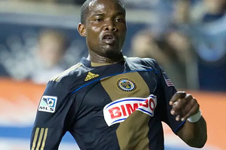 Danny Mwanga scored his first goal of the season in the Union's tie with the Galaxy. (Ed Hille/Staff Photographer)