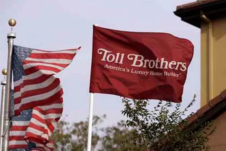 The Horsham-based luxury homebuilder Toll Bros. Inc. said Tuesday that its fourth-quarter profit had declined almost 70 percent. (File photo)