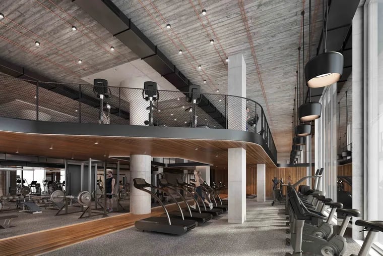 Renderings of the high-tech indoor gym that will be Fitler's Club. The gym will open later this year.