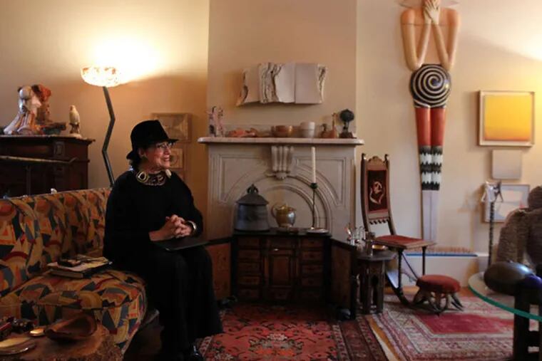 Helen Drutt, a pillar of the contemporary American crafts movement and owner of a now-closed legendary Philadelphia gallery, will have some of the pieces in her home on display at the Hermitage Museum and Michener Art Museum. She is seen in her home in Philadelphia on December 9, 2013. ( DAVID MAIALETTI / Staff Photographer )