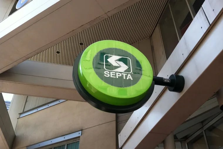 SEPTA logo on station entrance, Market Street.
