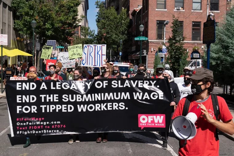 Demonstrators at a rally in Center City last year called for an increase in the minimum wage.