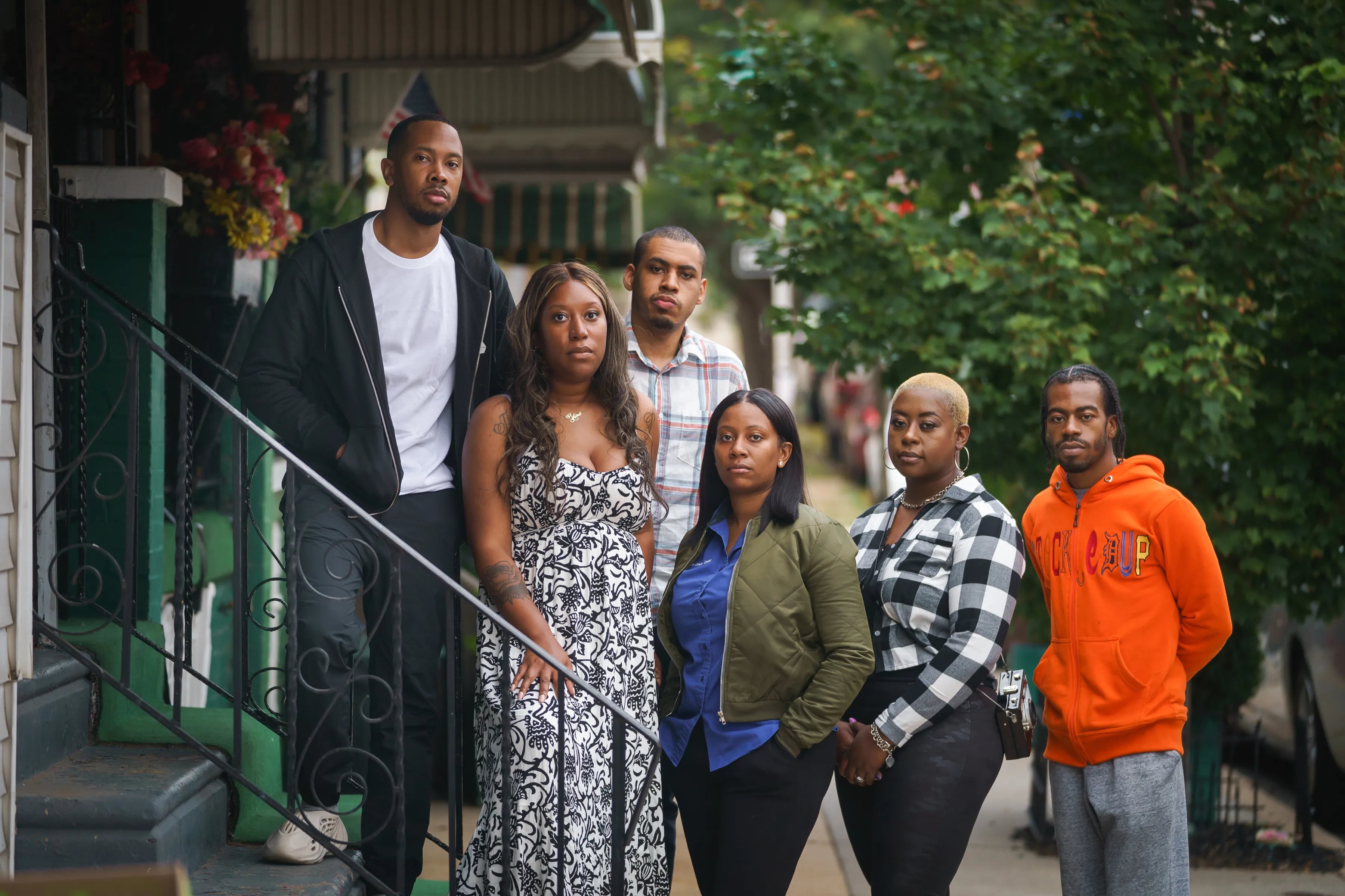 Donyell Paddy's children, who grew up visiting him on death row, have been advocating for his case to be reviewed. They are (from left) Devon Hill, Ayannah Paddy, Dony Paddy, Falisa Eubanks, Antionette Clayton, and Donnie Hill.