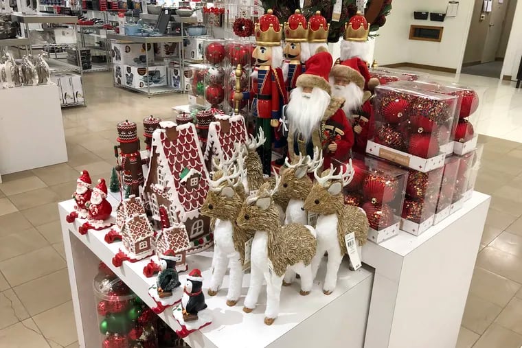 Holiday knickknacks went on display in October at this Macy's department store. Shoppers are expected to shop more online this year because of the pandemic.