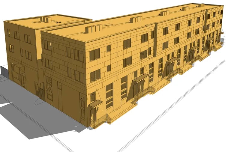 Rendering of 4050 Haverford -- affordable housing for artists.