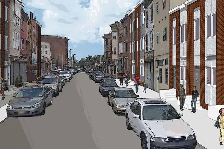 The 13 units of housing that will be built on North Marshall Street are depicted in an artist's rendering.