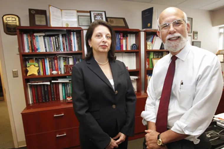 Esther Deblinger and Martin Finkel head the CARES Institute in Stratford, which turns 25 this month. CARES helps young abuse victims. (ALEJANDRO A. ALVAREZ / STAFF PHOTOGRAPHER )