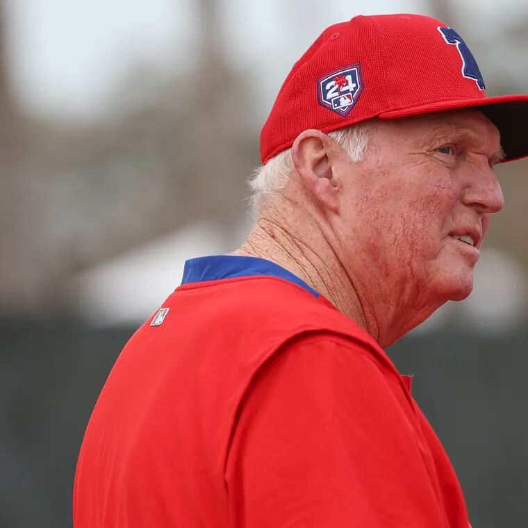 Charlie Manuel attends the second day of spring training.