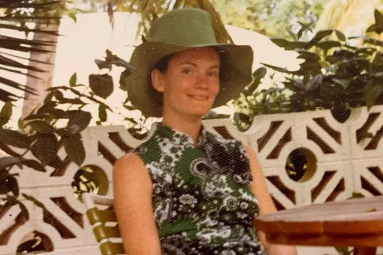 Dr. Cusack smiles on her honeymoon in 1975.