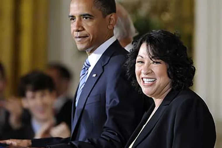 "Our gender and national origins may and will make a difference in our judging," Sonia Sotomayor said in a 2001 speech. (Susan Walsh/AP)