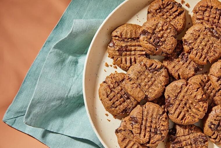 Flourless Peanut Butter and Chocolate Cookies. (MUST CREDIT: Photo by Tom McCorkle for The Washington Post; Food styling by Gina Nistico for The Washington Post)
