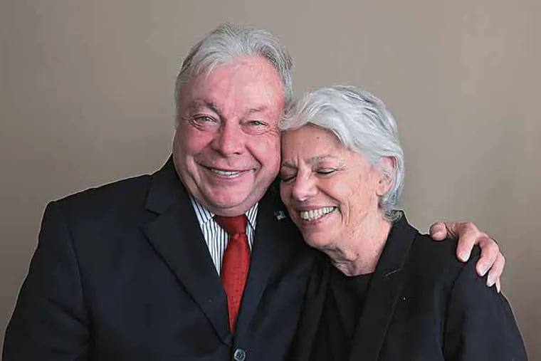 Senator James Beach, left,  and  Susan Rose, right, were political opposites who were united by a tragedy and have since worked to help boost the lives of women through a foundation called Lauren's Legacy. They are seen together in his office in Cherry Hill, NJ, on November 6, 2013. ( DAVID MAIALETTI / Staff Photographer )