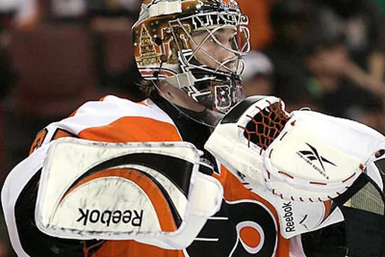 "It is absolutely a work in progress with 'Bob,' " Flyers goaltending coach Jeff Reese said. (Yong Kim/Staff file photo)