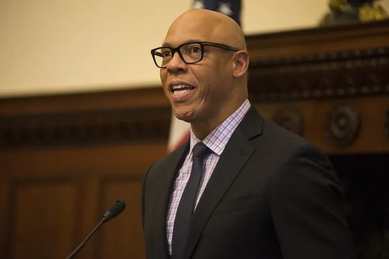 William R. Hite Jr., superintendent of the School District of Philadelphia, speaks at a news conference announcing a task force on youth sports development.