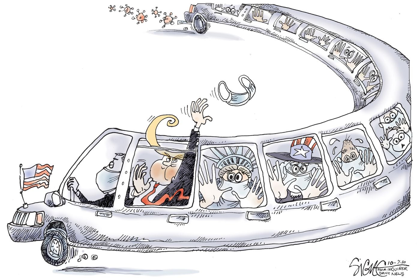 Political Cartoon: Along for the Trump COVID ride