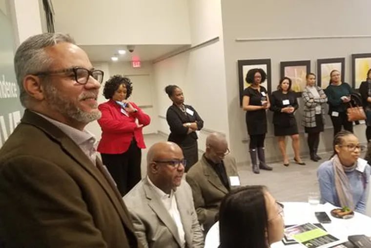 Kevin Dow (far left) has been named executive director of the Regional Foundation, which makes community-development grants in Pennsylvania, New Jersey, and Delaware. Here he is shown in 2018 with members of Black Philadelphia Giving Circle at their kickoff event.