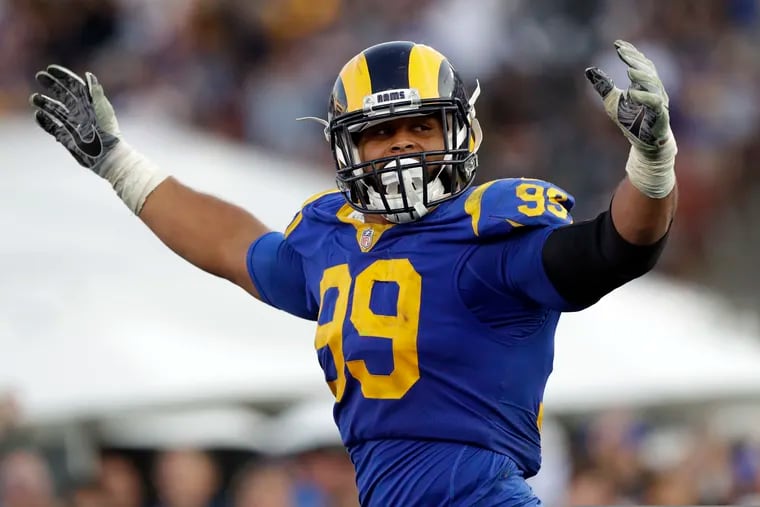 Aaron Donald recorded one sack in the Rams' 20-17 win against the Cowboys on Sunday night.