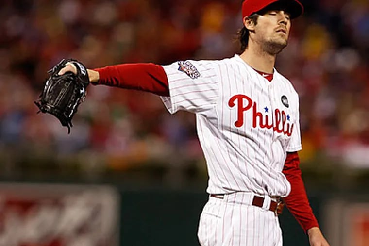 Cole Hamels gave up five runs in 4 1/3 innings against the Yankees in Game 3. (Ron Cortes/Staff Photographer)