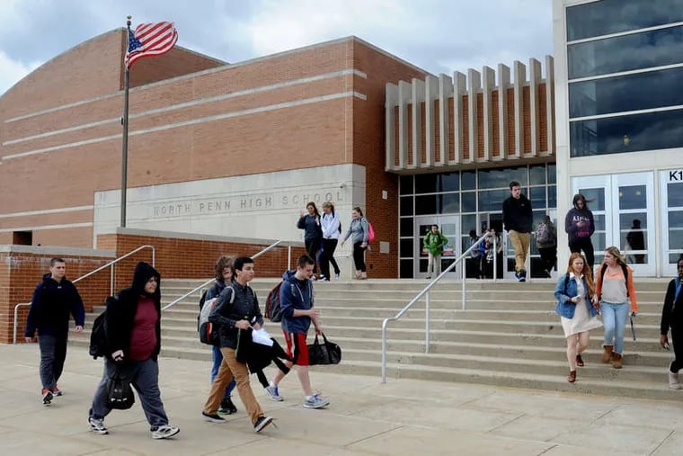 Students leave North Penn High School.