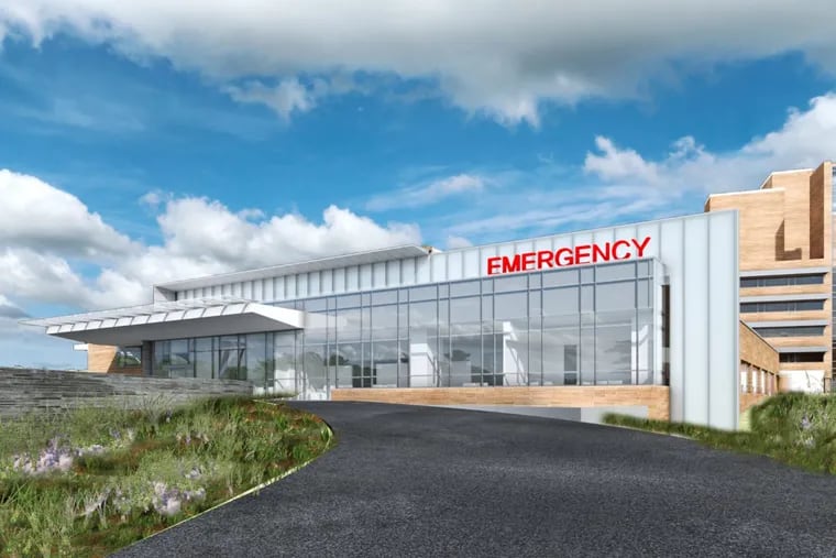 Lankenau Medical Center, part of Main Line Health, scheduled a groundbreaking ceremony Tuesday, May 30, for a $52.8 million expansion of its emergency department, shown in an architectural rendering, expected to be completed in 2019.