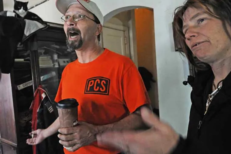 In Paulsboro, NJ, residents who have initiated a class-action lawsuit against the plastic company because of contaminated water on Feb. 6, 2014.   Here, Donald Casper and Michelle Morian.  ( APRIL SAUL  / Staff )
