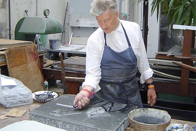 David Lynch at the Idem Paris lithographic atelier, subject of a 2013 documentary short.