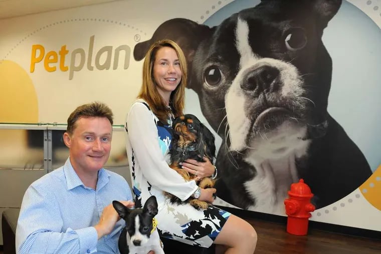 Chris and Natasha Ashton founded Newtown Square-based Fetch, which started Petplan veterinary insurance, in 2003, when they were Wharton students dismayed at their cat's vet bills.