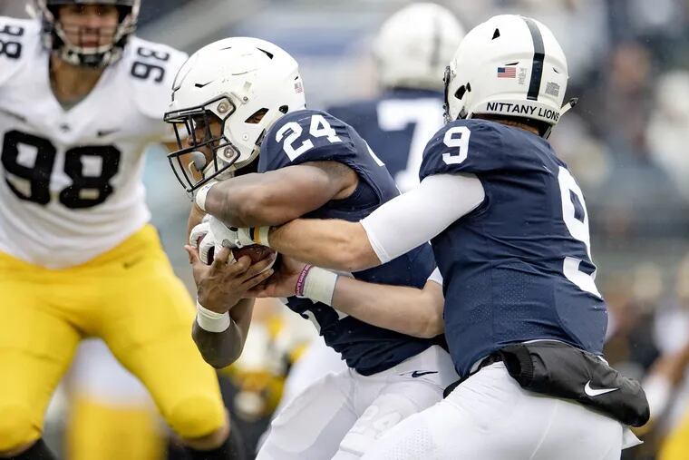 Miles Sanders (24), Trace McSorley (9), and their Penn State teammates will look to bounce back Saturday against Wisconsin.