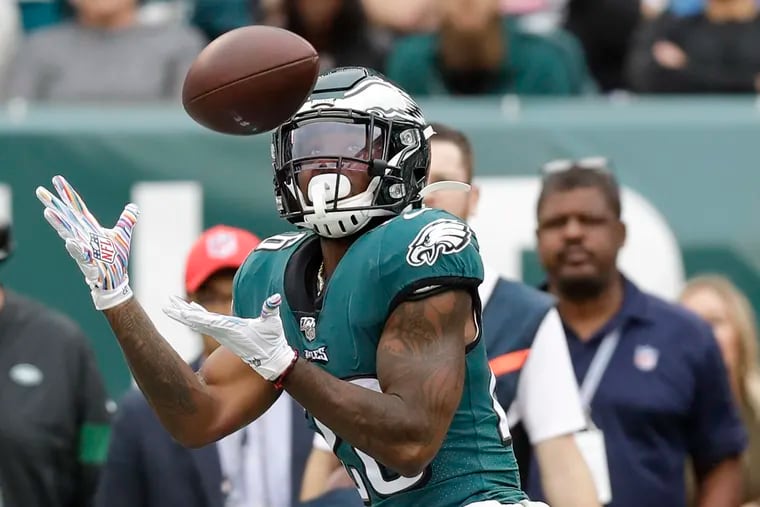 Running back Miles Sanders has become a deep threat in the Eagles' passing game.
