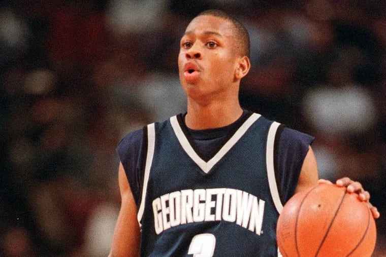 Allen Iverson playing against Villanova at The Spectrum as a freshman in January 1995.