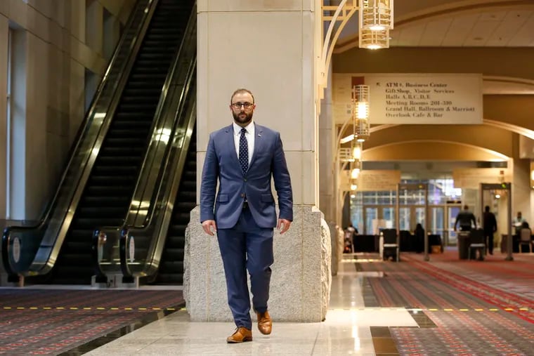 Seth Bluestein, Chief Deputy Commissioner for City Commissioner Al Schmidt, walks the hallway of the Pennsylvania Convention Center in November 2020.