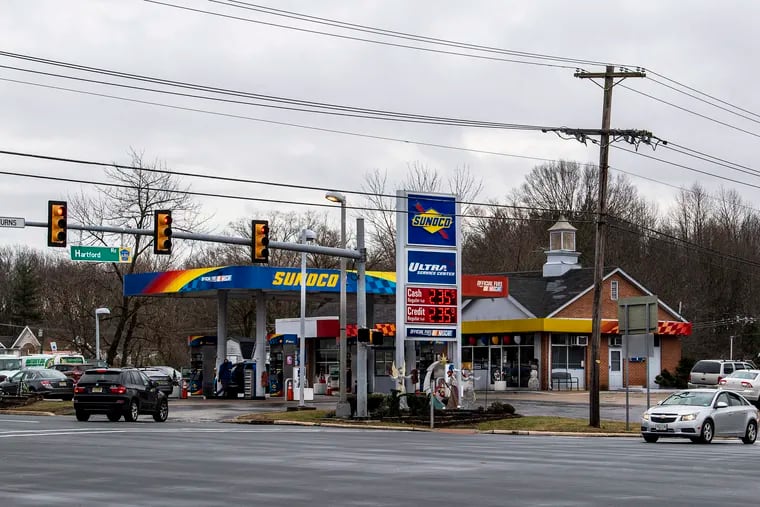 Stiles Sunoco gas station is shown along route 38 in Mt Laurel Township, N.J., in 2020.
