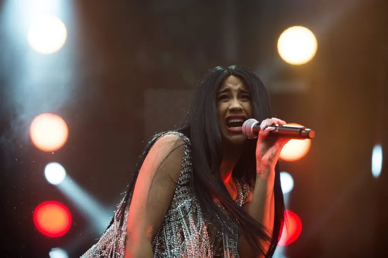 Cardi B performs at the Liberty stage at the Made in America Festival in September.