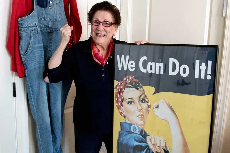 June Robbins, 90, retrofitted ships from 1943 to 1945. Now she recruits for the American Rosie the Riveter Association.