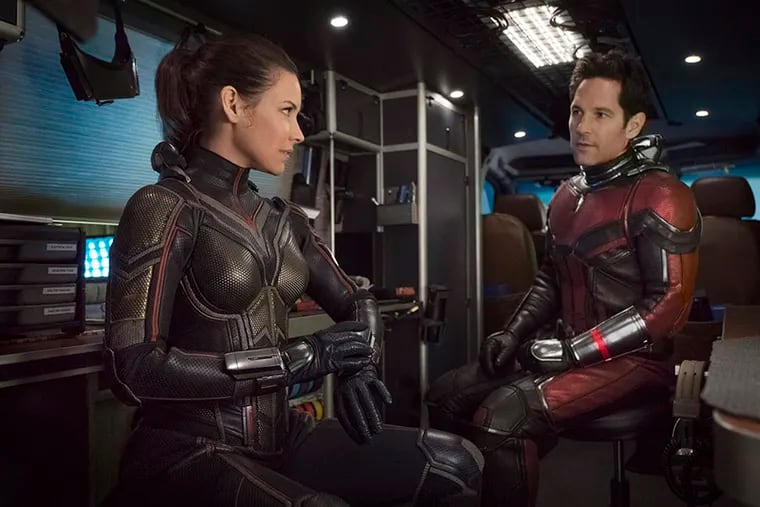 (Evangeline Lilly,  (Paul Rudd) in 'Amt-Man and The Wasp'