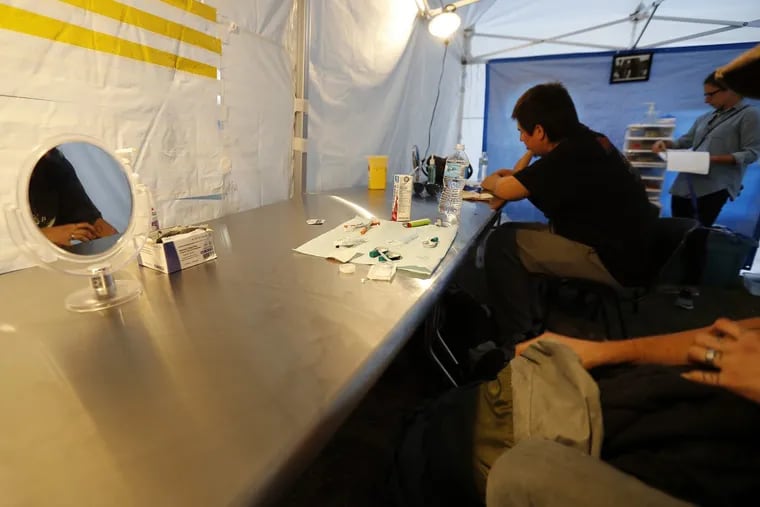 A view inside the pop-up safe injection site in Moss Park in Toronto, Canada. Philadelphia is considering opening a safe injection site.