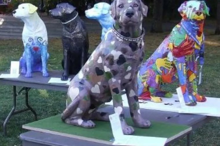 An example of the painted dogs proposed for outside of Borough Hall.