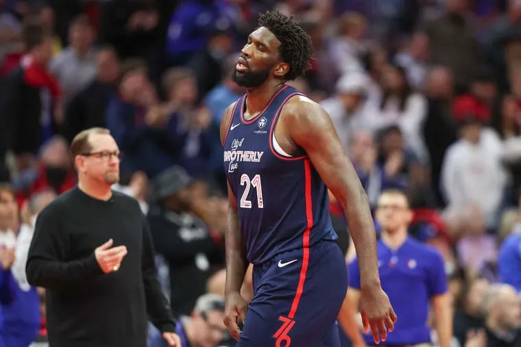 Sixers center Joel Embiid will miss Wednesday's game against the Minnesota Timberwolves with left hip soreness.