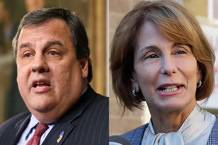 Gov. Christie will face off in November against State Sen. Barbara Buono. (AP Photos/Mel Evans)
