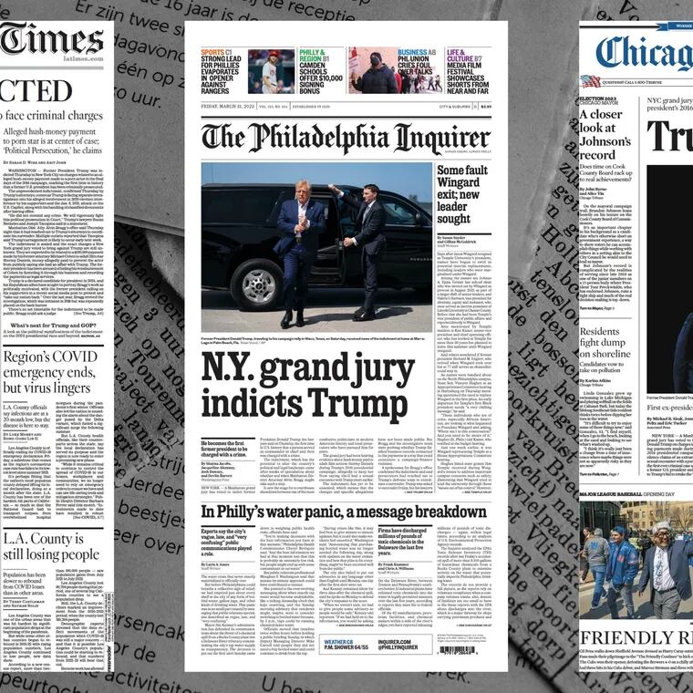Here's how newspapers across the country responded to the news of Trump’s indictment.