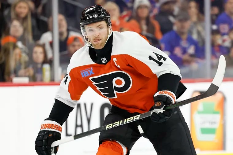 Sean Couturier was named the Flyers' 20th captain in franchise history in February.