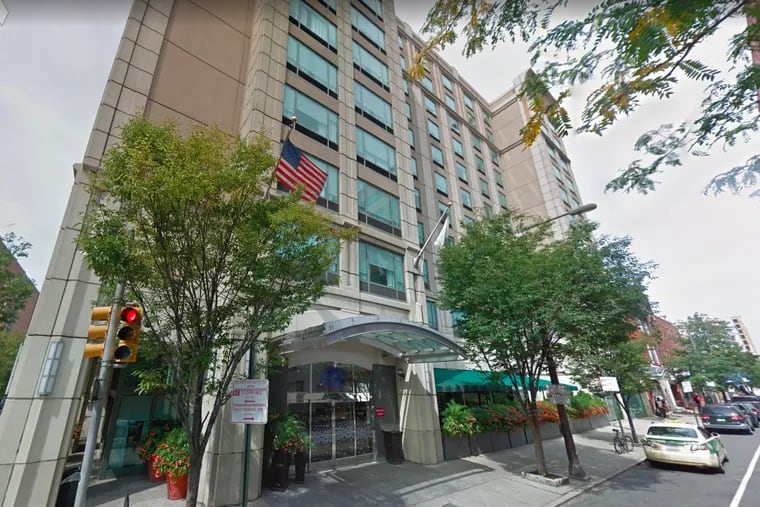 Police say an employee at this Center City Hampton Inn stabbed a coworker on Sunday. (Google StreetView)